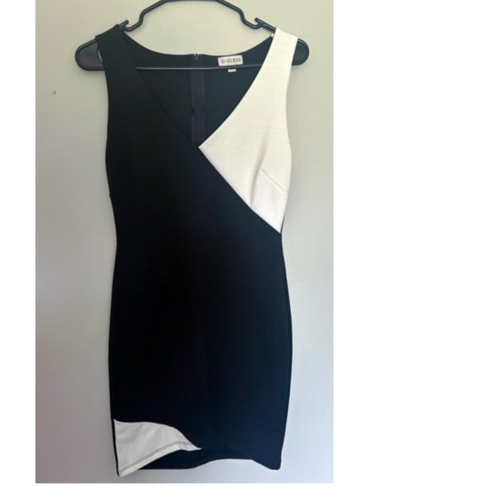 guess dress. formal or casual. size small. black and white